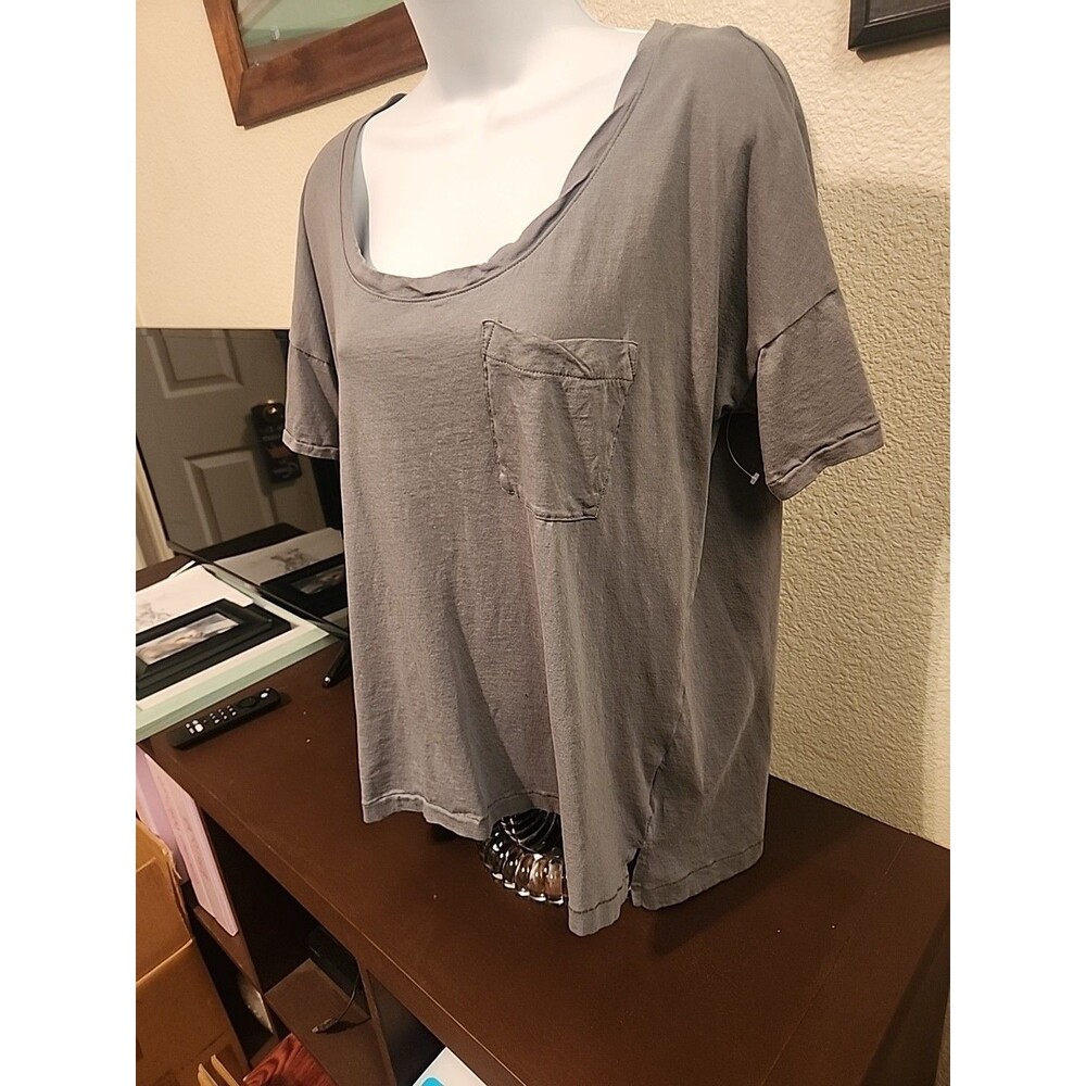 Old Navy Women's M Gray Boyfriend T-Shirt Oversized Slouchy Crewneck Casual
